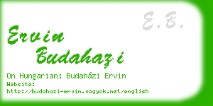 ervin budahazi business card
