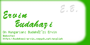 ervin budahazi business card
